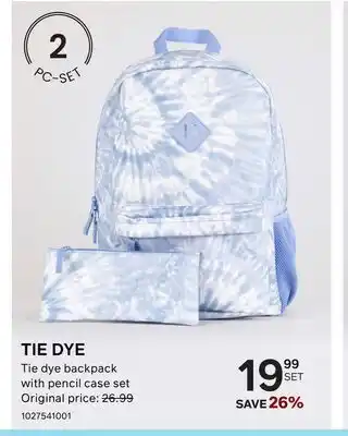 Bentley TIE DYE Tie dye backpack with pencil case set offer