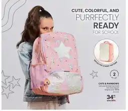 Bentley CATS & RAINBOWS Cats and rainbows backpack with lunch bag set offer