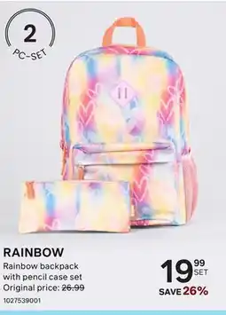 Bentley RAINBOW Rainbow backpack with pencil case set offer