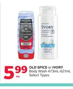 Rexall OLD SPICE or IVORY Body Wash offer