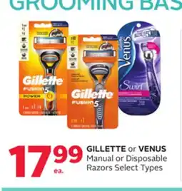 Rexall GILLETTE or VENUS Manual or Disposable Razors offer