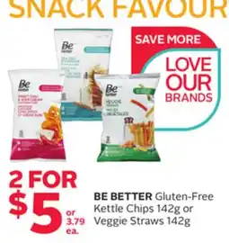 Rexall BE BETTER Gluten-Free Kettle Chips 142g or Veggie Straws 142g offer