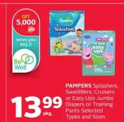 Rexall PAMPERS Splashers, Swaddlers, Cruisers or Easy Ups Jumbo Diapers or Training Pants offer