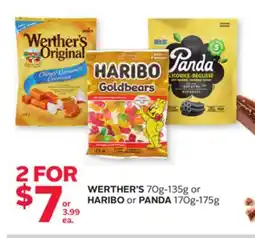 Rexall WERTHER'S 70g-135g or HARIBO or PANDA 170g-175g offer