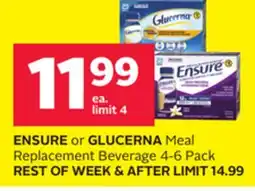 Rexall ENSURE or GLUCERNA Meal Replacement Beverage 4 offer