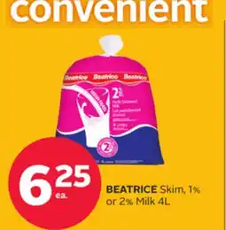 Rexall BEATRICE Skim, 1% or 2% Milk 4L offer