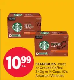 Rexall STARBUCKS Roast or Ground Coffee 340g or K-Cups 10' s offer