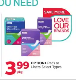 Rexall OPTION + Pads or Liners offer