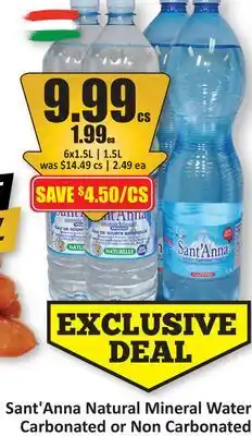 Starsky Sant' Anna Natural Mineral Water Carbonated or Non Carbonated offer