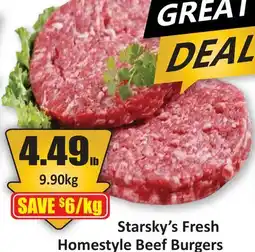Starsky Starsky's Fresh Homestyle Beef Burgers offer