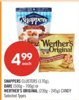 Shoppers Drug Mart SNAPPERS CLUSTERS (170g), DARE (500g - 700g) or WERTHER'S ORIGINAL (230g - 245g) CANDY offer