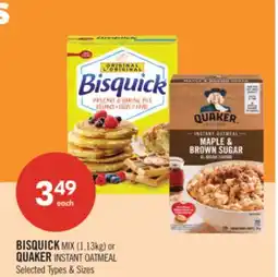 Shoppers Drug Mart BISQUICK MIX (1.13kg) or QUAKER INSTANT OATMEAL offer