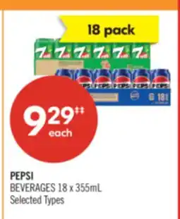 Shoppers Drug Mart PEPSI BEVERAGES 18 x 355mL offer