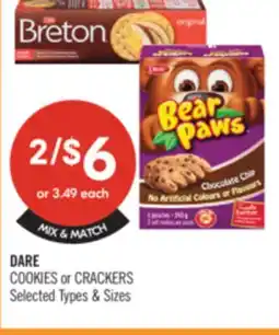 Shoppers Drug Mart DARE COOKIES or CRACKERS offer