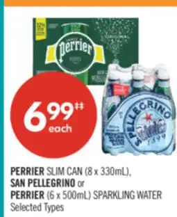 Shoppers Drug Mart PERRIER SLIM CAN (8 x 330mL), SAN PELLEGRINO or PERRIER (6 x 500mL) SPARKLING WATER offer