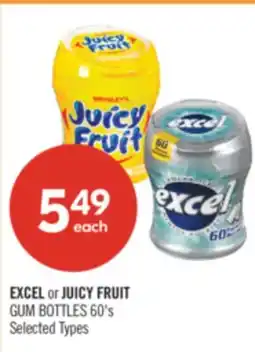 Shoppers Drug Mart EXCEL or JUICY FRUIT GUM BOTTLES offer