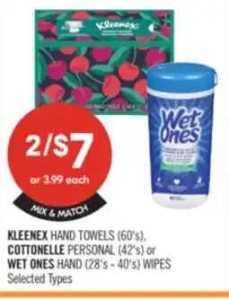 Shoppers Drug Mart Kleenex Hand Towels (60's) or Cottonelle Personal 42's or Wet Ones Hand 28s-40s Wipes offer
