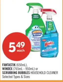 Shoppers Drug Mart FANTASTIK (650ml),WINDEX (765ml-950ml) or SCRUBBING BUBBLES Household Cleaner offer