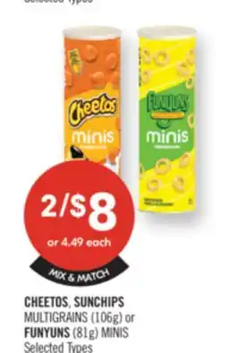 Shoppers Drug Mart CHEETOS, SUNCHIPS MULTIGRAINS (106g) or FUNYUNS (81g) MINIS offer
