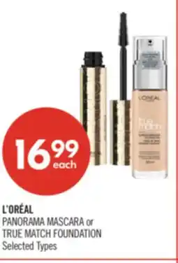 Shoppers Drug Mart L'ORÉAL PANORAMA MASCARA or TRUE MATCH FOUNDATION offer