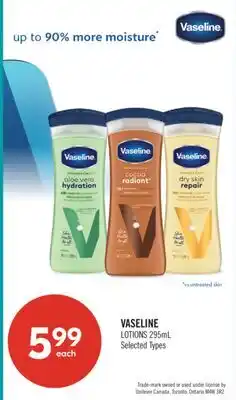 Shoppers Drug Mart VASELINE LOTIONS offer