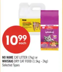 Shoppers Drug Mart NO NAME CAT LITTER (7kg) or WHISKAS DRY CAT FOOD (1.5kg - 2kg) offer