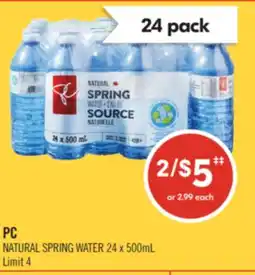 Shoppers Drug Mart PC NATURAL SPRING WATER offer