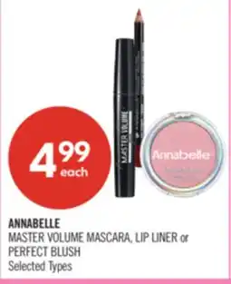 Shoppers Drug Mart ANNABELLE MASTER VOLUME MASCARA, LIP LINER or PERFECT BLUSH offer