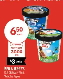 Shoppers Drug Mart BEN & JERRY'S ICE CREAM 473 ML offer