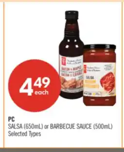 Shoppers Drug Mart PC SALSA (650mL) or BARBECUE SAUCE (500mL) offer