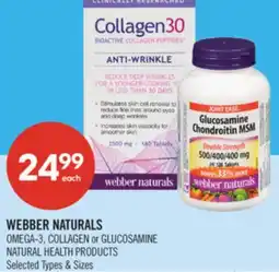 Shoppers Drug Mart WEBBER NATURALS OMEGA-3, COLLAGEN or GLUCOSAMINE NATURAL HEALTH PRODUCTS offer