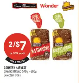 Shoppers Drug Mart COUNTRY HARVEST GRAINS BREAD 570G - 600G offer