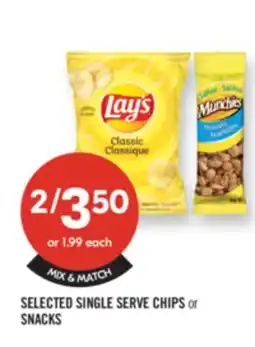 Shoppers Drug Mart Selected Single Serve Chips or Snacks offer