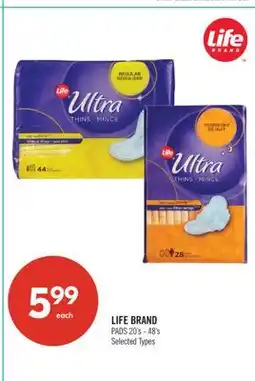 Shoppers Drug Mart LIFE BRAND PADS offer