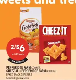 Shoppers Drug Mart PEPPERIDGE FARM COOKIES, CHEEZ-IT or PEPPERIDGE FARM GOLDFISH BAKED SNACK CRACKERS offer