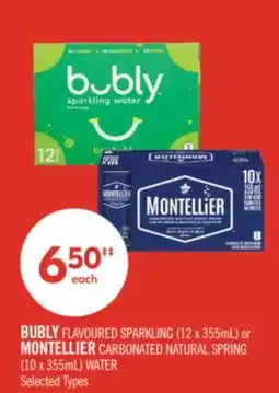 Shoppers Drug Mart BUBLY FLAVOURED SPARKLING (12 x 355mL) or MONTELLIER CARBONATED NATURAL SPRING (10 x 355mL) WATER offer