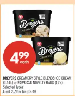 Shoppers Drug Mart BREYERS CREAMERY STYLE BLENDS ICE CREAM (1.41L) or POPSICLE NOVELTY BARS (12's) offer