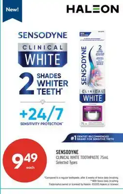 Shoppers Drug Mart Sensodyne Clinical White Toothpaste offer