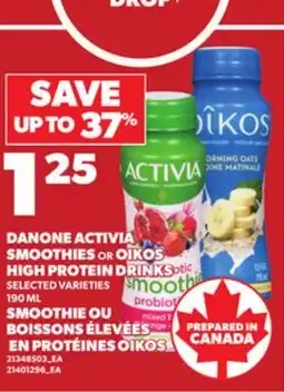 Independent City Market SMOOTHIE OU BOISSONS ÉLEVÉES EN PROTÉINES OIKOS, 190 ML offer