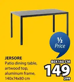 JYSK JERSORE Patio dining table offer