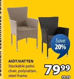 JYSK AIDT/HATTEN Stackable patio chair offer