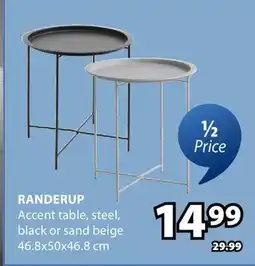 JYSK RANDERUP Accent table, steel black offer