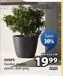 JYSK HVEPS Garden planter, plastic, dark grey offer
