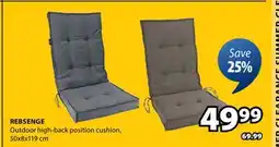 JYSK REBSENGE Outdoor high-back position cushion offer