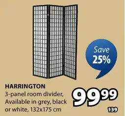 JYSK HARRINGTON 3-panel room divider offer