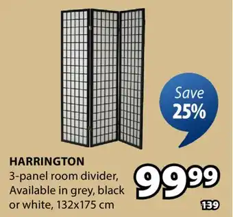 JYSK HARRINGTON 3-panel room divider offer
