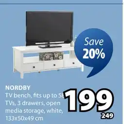 JYSK Nordby TV bench offer