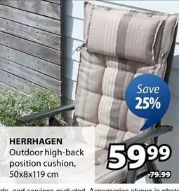 JYSK HERRHAGEN Outdoor high-back position cushion offer