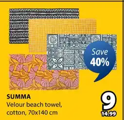 JYSK SUMMA Velour beach towel offer