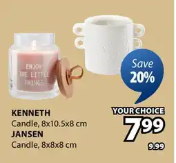 JYSK KENNETH Candle, JANSEN Candle offer
